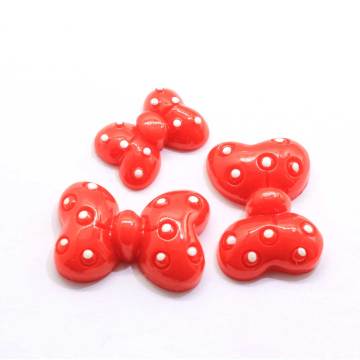 Cabochon in resina flatback a forma di bowknot rosso adorabile 100 pezzi / borsa Decorazione artigianale perline giocattolo Decor