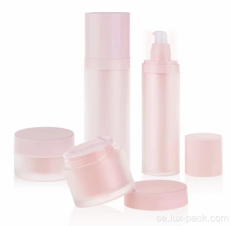 Partihandel kosmetisk förpackning rosa lotionflaska 120 ml hudvård akryl pumpflaska