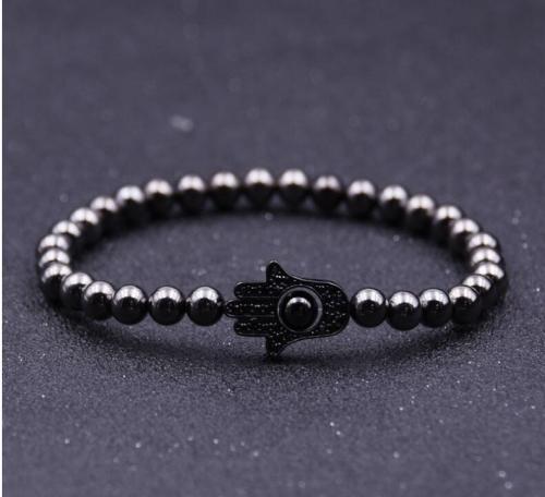 Nieuwste ontwerp Evil Eye Hematiet 6mm ronde kralen armband voor mannen