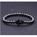 Newest Design Evil Eye Hematite 6MM Round Beads Bracelet For Men