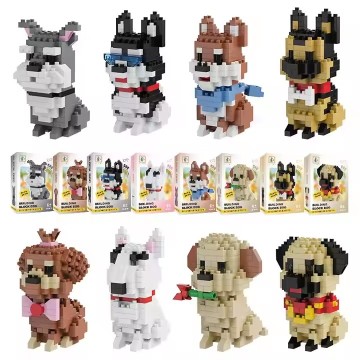Pet Building Blocks Dog Series plastic toy