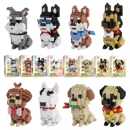 Pet Building Blocks Dog Series plastic toy