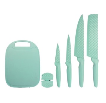 Christmas Gifts for Women and Girls: 6-Piece Nonstick Kitchen Knife Set with Cutting Board and Knife Sharpener