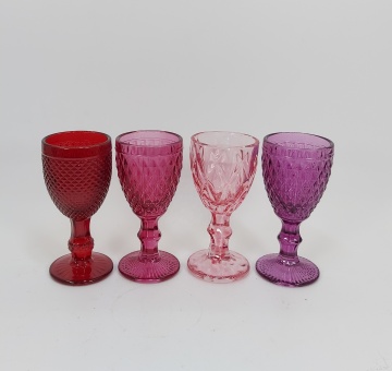 custom embossed red colored sublimation shot glass set