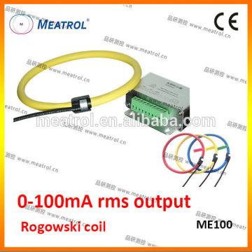 Electric furnace current detector 0-100mA rms output flexible rogowski coil ME100 flexible CT
