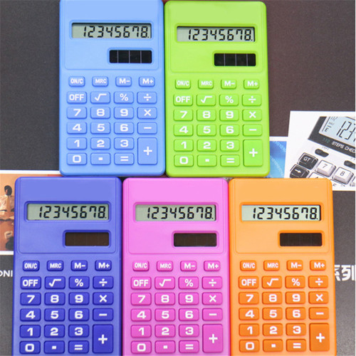 Pro Cartoon Mini Calculator 8 Digits Display Dual Power Supply Cute Candy Calculadora Solar Hesap Calculatrice Solaire