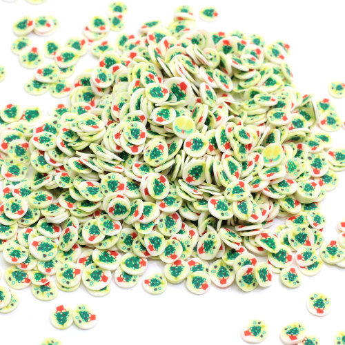 Χονδρικό 5MM Πολυμερές Φέτα Πολυμερές Caly Στρογγυλή Φέτα Σχήμα Ψεκάζει με Μινιατούρα Χριστουγεννιάτικο Δέντρο για Slime και Nail Art
