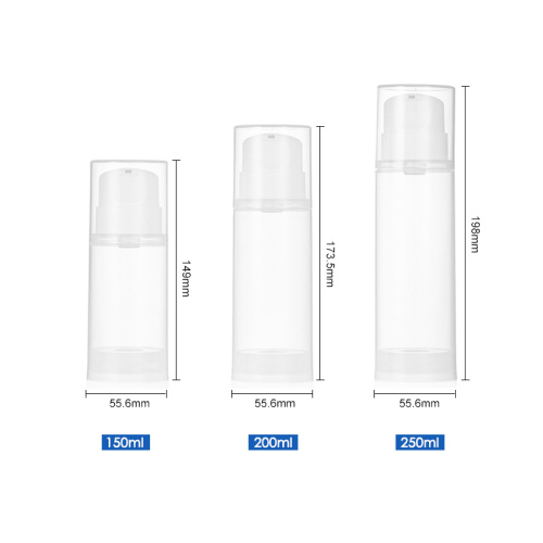 250ml Airless Bottle Plastic Vacuum Airless Cosmetic Lotion Pump Bottles Manufactory