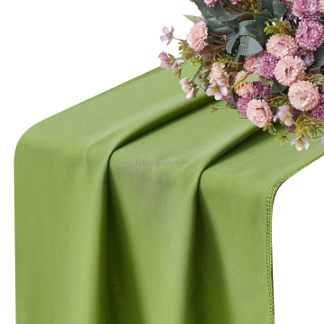 Wholesale 100% Polyester Green Chiffon Table Runners for Wedding Decor