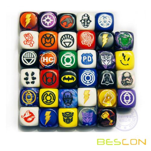 Customized Board Game Dice D6 with Printing/Engraving logo on Largest Side