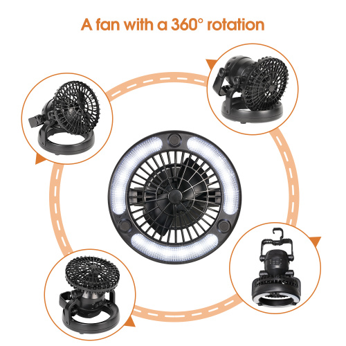 Ventilador de luz portátil con gancho colgante