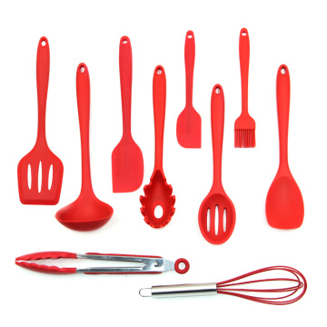 10pcs ustensiles de cuisine en silicone coloré