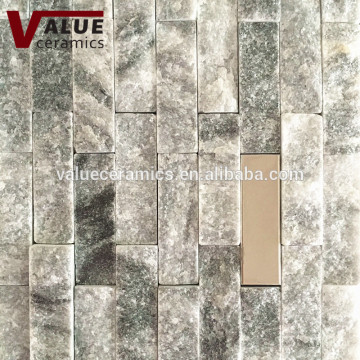 Natural Cloud grey stone mosaic tile strip