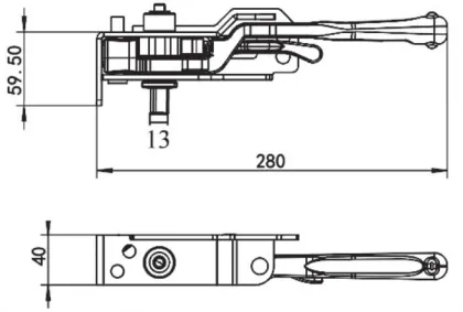 GL-15322CL 12mm*12mm Rectangular Shaft Ratchet Tensioner for Curtainside Trailer Truck Body Parts