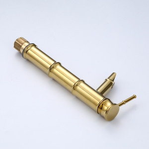 Tek delikli tasarım altın karıştırıcı musluk