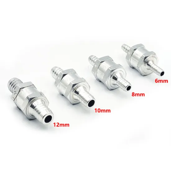 Aluminum One-Way Fuel Non-Return Check Valves for Petrol and Diesel - Sizes 6mm, 8mm, 10mm, 12mm