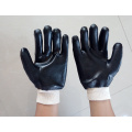 Black Pvc Coated Glove.Smooth Finish.Knit Wrist