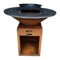 Outdoor wood fuel antique rusty fireplace bbq