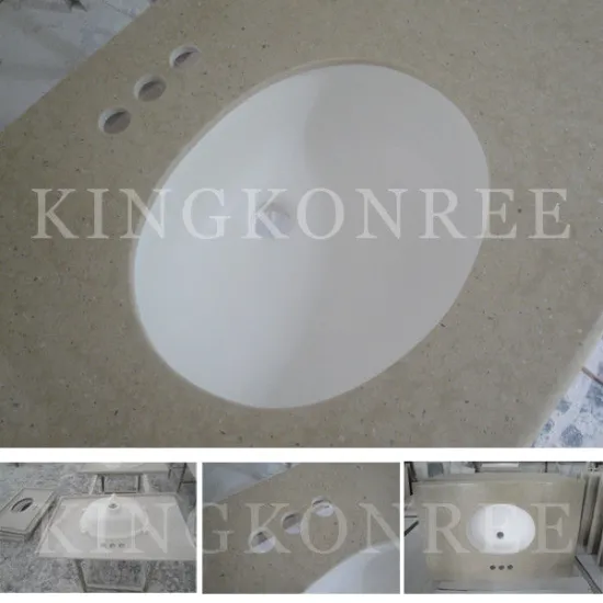 1/4'' Thickness Artificial Stone Molded Sink Countertop Solid Surface Worktop