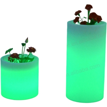 LED Illuminated Plastic Flower Pot with Color Change