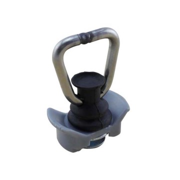 Gray Airline Track Single Stud Fitting with D Ring: Product Title Suggestion
