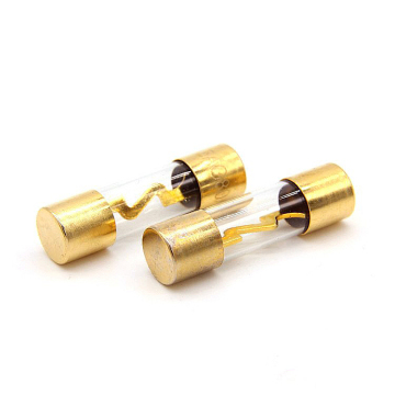 Bagian Auto Tube Kaca Kaca 15A-100A Gold Audio Audio Replacement Fuse