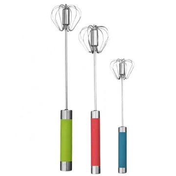 Professional Stainless Steel Egg Beater - Semi-Automatic Hand Rotary Egg Mixer for Kitchens