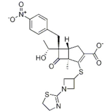 1-Azabicyclo[3.2.0]hept-2-ene-2-carboxylic acid, 3-[[1-(4,5-dihydro-2-thiazolyl)-3-azetidinyl]thio]-6-[(1R)-1-hydroxyethyl]-4-methyl-7-oxo-,( 57276086,4-nitrophenyl)methyl ester,( 57276087,4R,5S,6S) CAS 161715-20-4