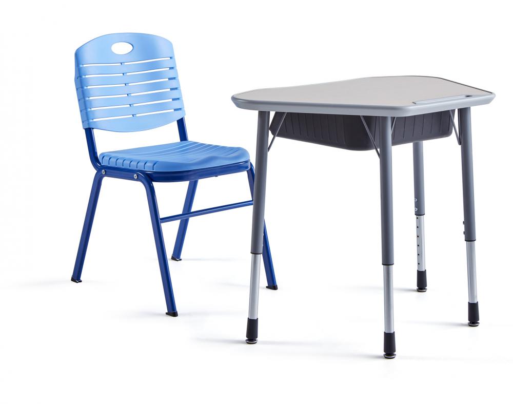 Adjustable irregular school students study desks and chairs