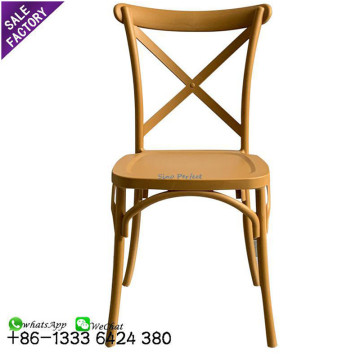 SinOperfect Golden Stackable Cross Back Back Metal Cazer για γάμους και εκδηλώσεις