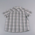 Cotton V-neck  Detached Hat Shirt Gray Check