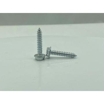 Slotted indented hex flange screws 10#-16*1 Pointed tail