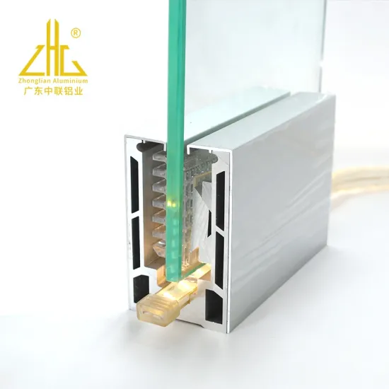 Aluminium Security Balustrades: Aluminum Metal Frameless U-Channel Clamp Glass Railing