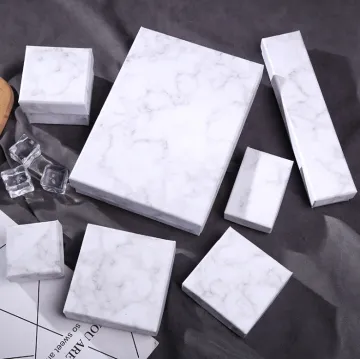 Marble pattern design cardboard jewellery packaging boxes