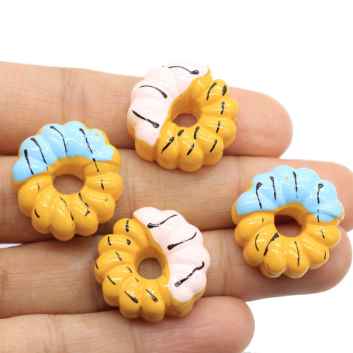 Netter Donut Flatback Harz Cabochon Simulation Cartoon Essen Spiel für Telefon Dekoration DIY Haarschmuck Scrapbooking