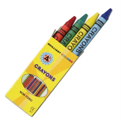 Customized 4 Colors Crayon Set with Paper Box - Brand Promotion Crayon Gifts