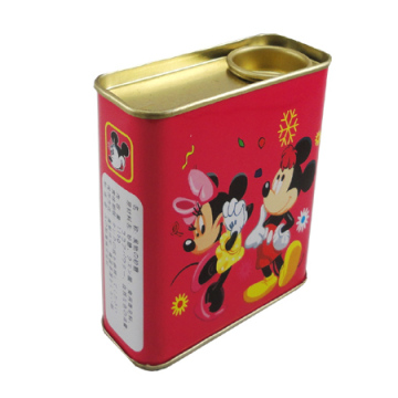 hot sale food packing rectangle small candy metal box