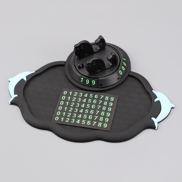 360 Rotating 3-in-1 Multifunctional Car Dashboard Mobile Phone Holder with Dolphin Pattern Anti-slip Mat