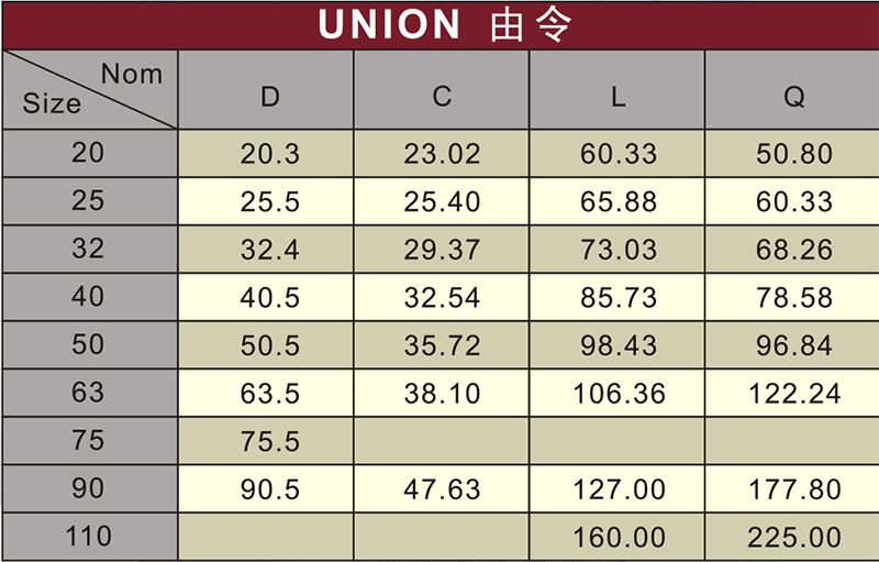 Din Pn10 Water Supply Upvc Union White Color