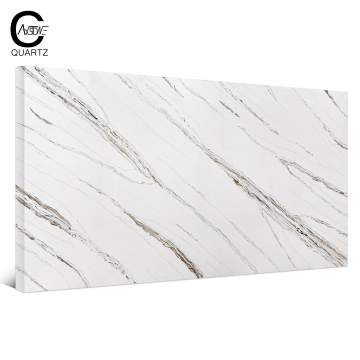 3500x2000 Calacatta White Polished Quartz Countertop Slabs