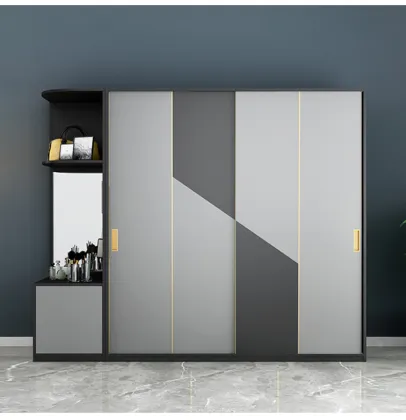 Light luxury glass door wardrobe home bedroom