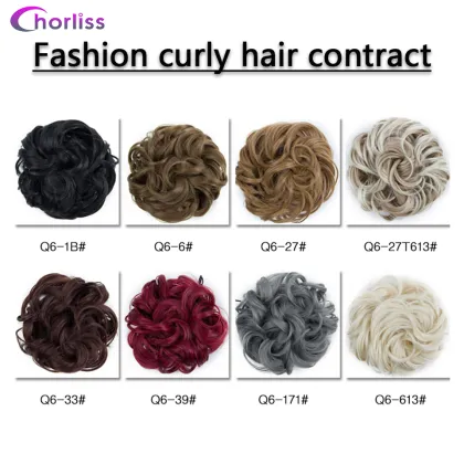 Wholesale Ombre Scrunchie Elegant Beauty Hair Bun Chignon Drawstring Wave Curly Synthetic Hair Chignon Bun For Women