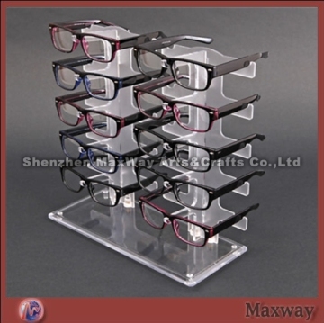Frosted Acrylic Eyeglasses Holder/Display with Square Base