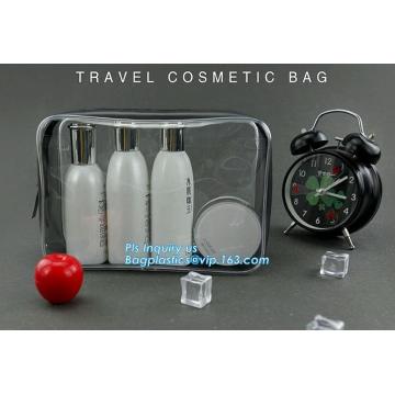 pvc portable cosmetic bags and cases, Travel Toiletry Case Organizer Transparent Clear PVC Cosmetic Bag