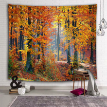 Gelb lässt Forest Wall Tapestry Natural Landscape Tapisserie Wandbehang für Wohnzimmer Schlafzimmer Wohnheim Home Decor