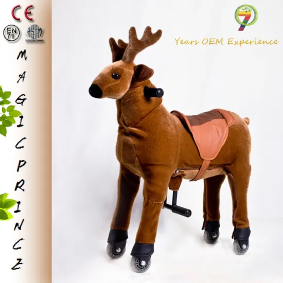 Lovely toy!!!rocking reindeer on playground, toy horse, kids and adults
