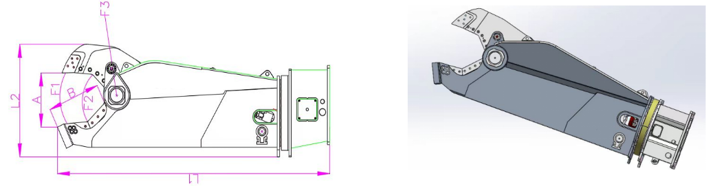 excavator hydraulic scrap shear capability