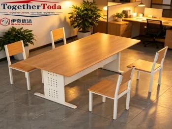 Durable Classroom Desk & Chair Set with Anti-corrosion Legs, Anti-collision Edges, Ideal for Students & Schools.