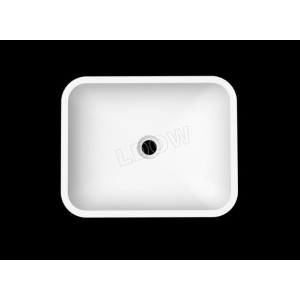 Lavabo da appoggio in fusione minerale WB009 (acrilico puro) -matte bianco-493x493x93mm