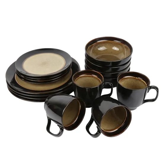 Wholesale OEM ODM 16 piece ceremic Glaze Dinnerware
